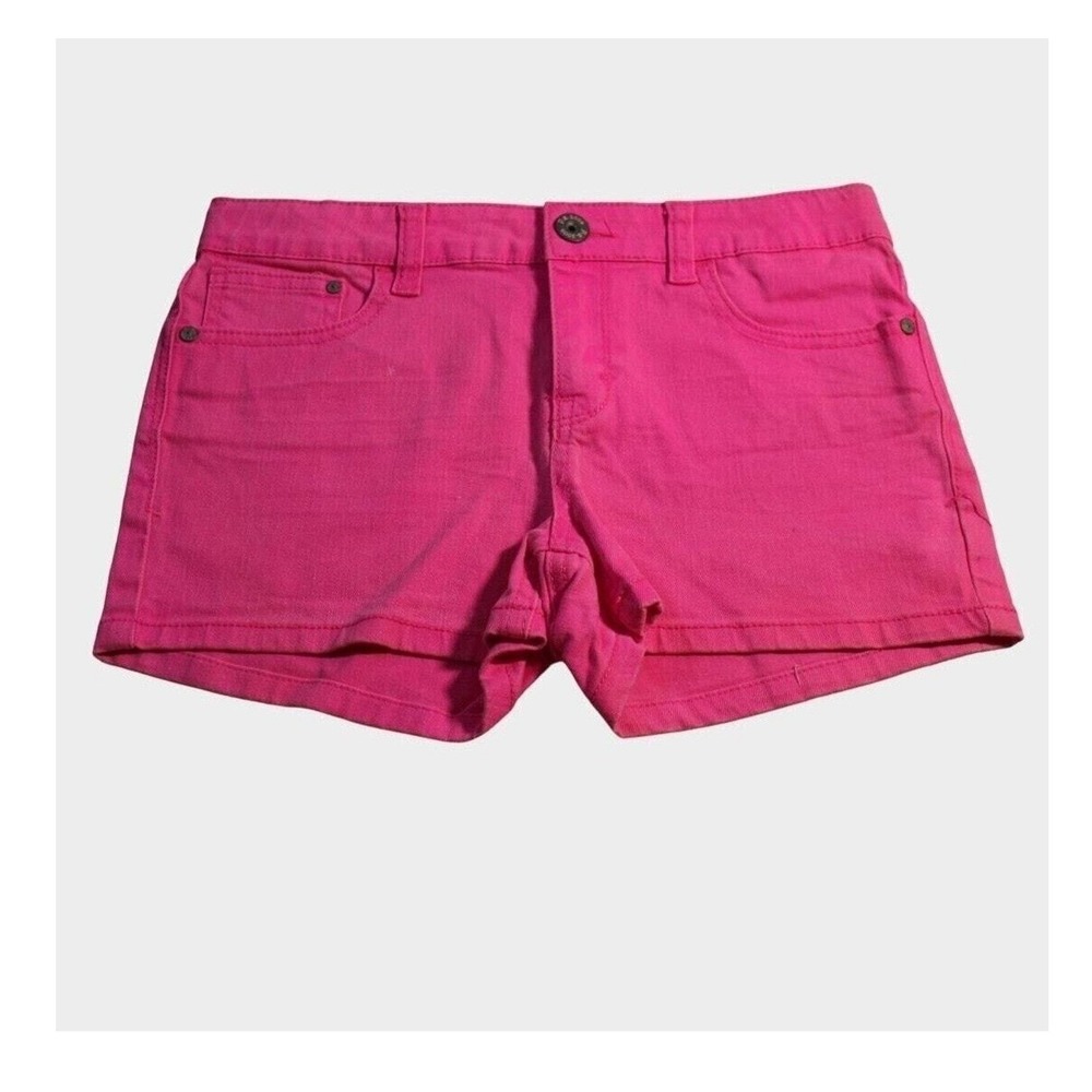 PSNY Denim Shorts Sz 14 Hot Pink Adjustable Waist Barbiecore Summer Y2K